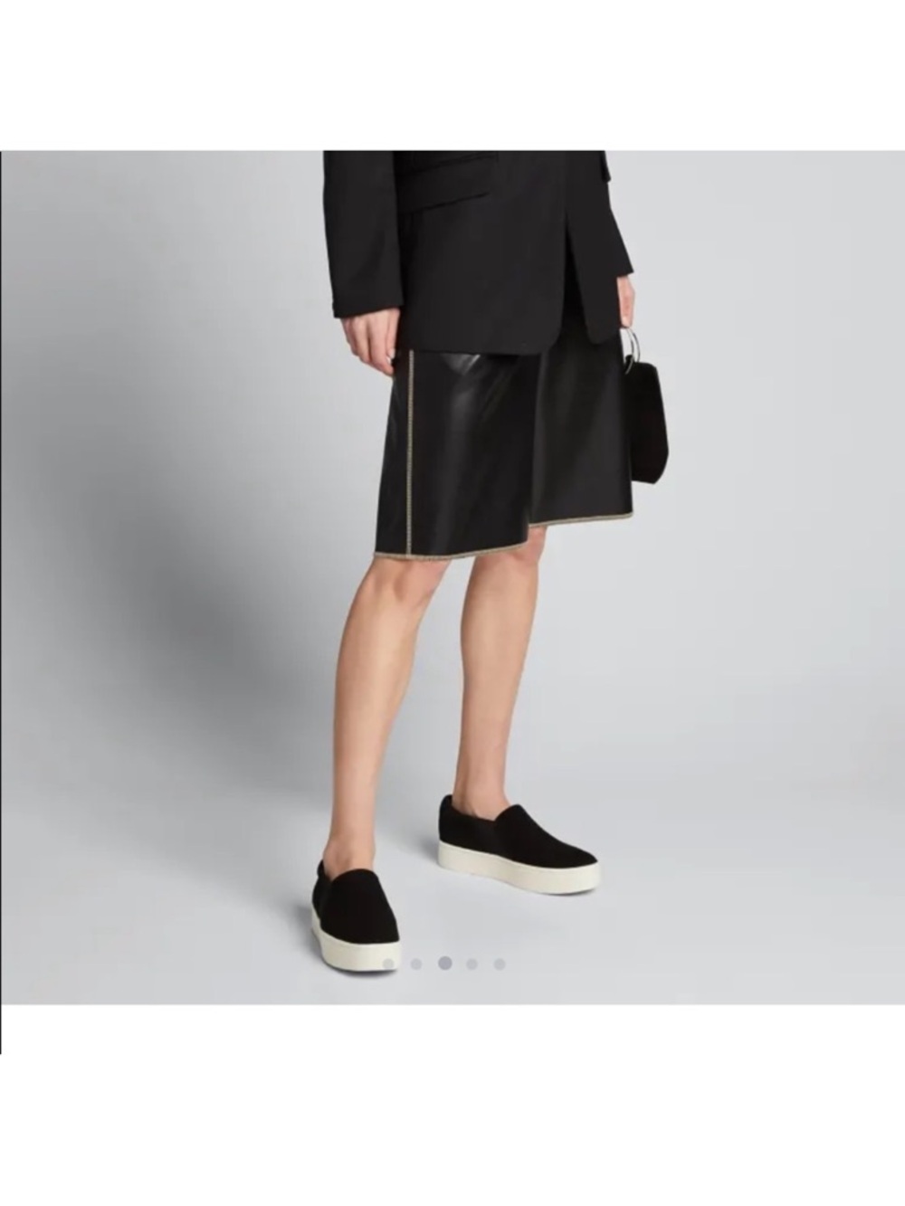 Vince Navy Velvet Slip-On Sneakers with Cream Platform